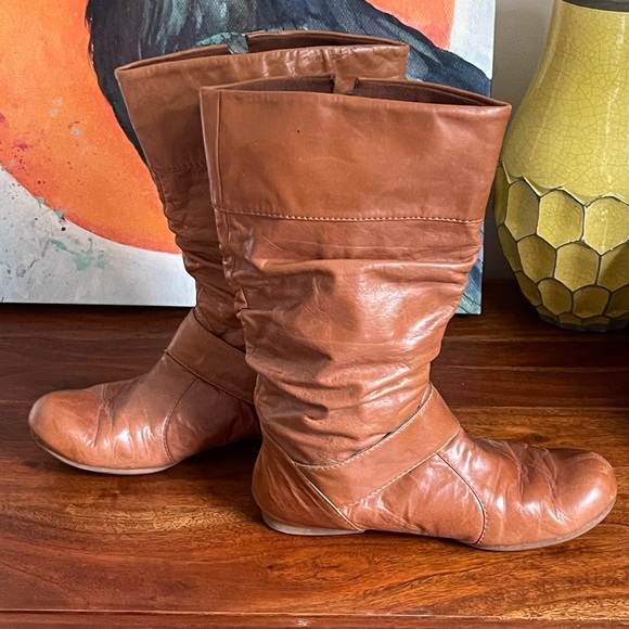 Aldo Camel Colored Slouch Moto Boots - Picture 3 of 7